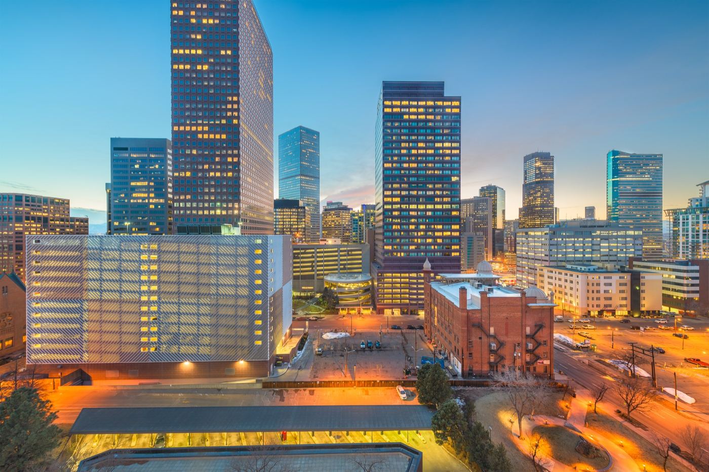 Commercial real estate downtown skyline